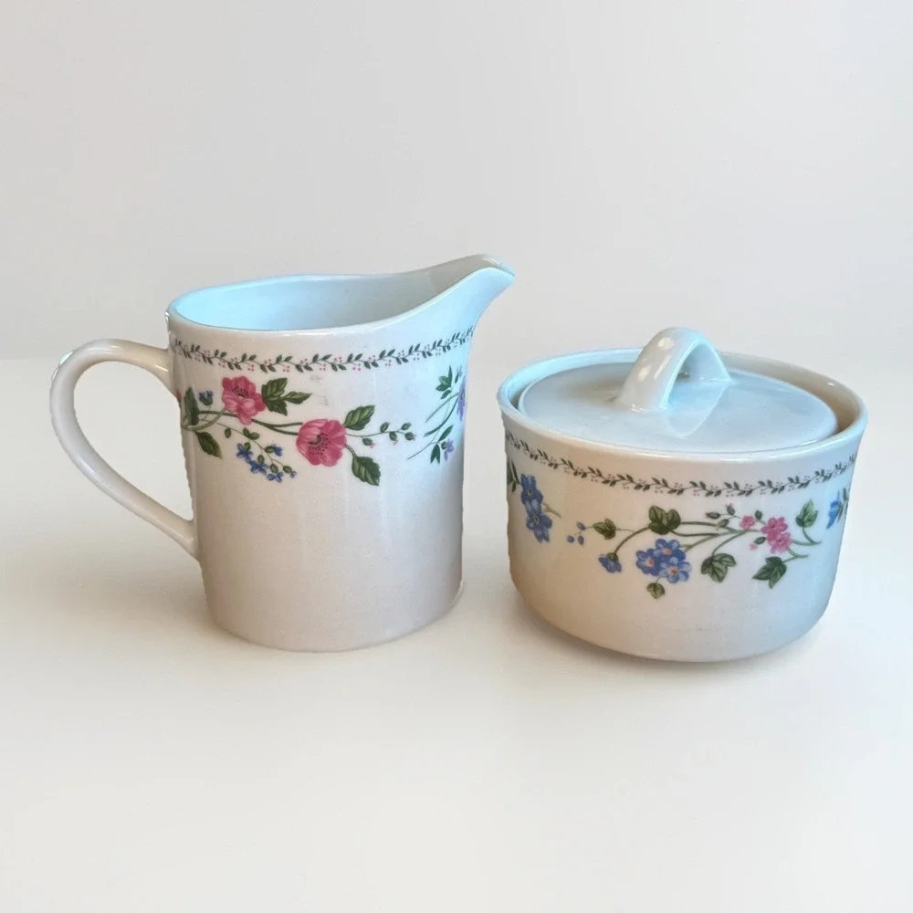 Farberware Vintage English Garden Creamer & Sugar Bowl Set - #225A‎  Stoneware